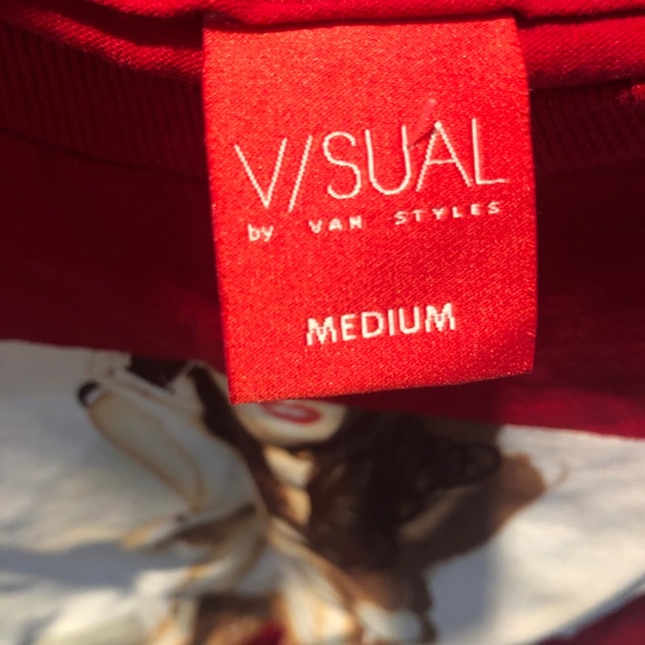 Red Visual T-Shirt Men Size Medium - Picture 3 of 3